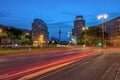 The Strausberger Platz in Berlin at night Royalty Free Stock Photo