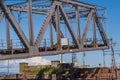 A Strauss fixed-trunnion railway bridge in operation