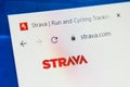 Strava.com Web Site. Selective focus.