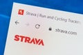 Strava.com Web Site. Selective focus.