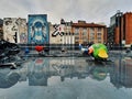 The Stravinsky fontaine, the exhibition space for the art sculptures nearby the centre Pompidou, Paris, France