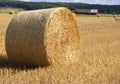 Straw Bale In Field Royalty Free Stock Photo