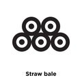 Straw bale icon vector isolated on white background, logo concept of Straw bale sign on transparent background, black filled Royalty Free Stock Photo