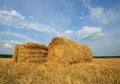 Straw bales in the countryside.