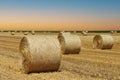 straw bales field agriculture industry Royalty Free Stock Photo