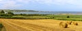Straw Bales Panorama near the Sea