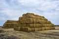 Straw bales pyramid Royalty Free Stock Photo