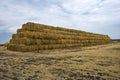 Straw bales pyramid Royalty Free Stock Photo