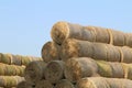 Straw bales stacked in a pyramid Royalty Free Stock Photo