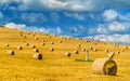 Straw bales on a wheat field in Slovakia