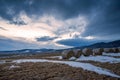 Straw bales on winter field. Royalty Free Stock Photo