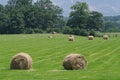 Straw balls on a farm in Espinosa de los Monteros, Spain Royalty Free Stock Photo