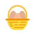 Straw basket with eggs