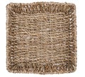 Straw basket, tray, bowl, mat, isolated on white background. Biodesign. Eco-friendly dishes Royalty Free Stock Photo