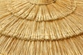 Straw beach umbrella close-up Royalty Free Stock Photo