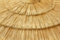 Straw beach umbrella close-up