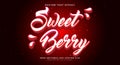 Straw berry 3d editable text effect template Royalty Free Stock Photo