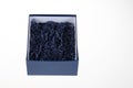 Straw blue packing wood shavings chips fiber wooden thin paper open box carton