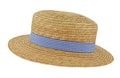 Straw Boater with Check Band Royalty Free Stock Photo