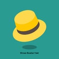 STRAW BOATER HAT Royalty Free Stock Photo
