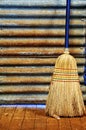 Straw broom Royalty Free Stock Photo