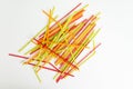 Straw color colorful water suck use concept Royalty Free Stock Photo