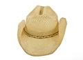 Straw cowboy hat front side on white