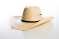 Straw Cowboy hat on white background Royalty Free Stock Photo