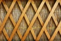 Straw fencing with longitudinal wooden partitions in Kuban style