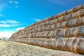 Straw Fodder Bales in Winter Royalty Free Stock Photo