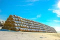 Straw Fodder Bales in Winter Royalty Free Stock Photo