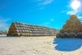 Straw Fodder Bales in Winter Royalty Free Stock Photo