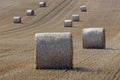 Straw on a grainfield Royalty Free Stock Photo