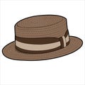 BROWN FEDORA HAT WITH TAPE DETAIL Royalty Free Stock Photo
