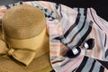 Bow Straw Hat, Foulard and Sunglasses