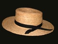 Straw Hat on Black Background