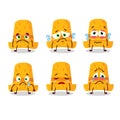 Straw hat cartoon character with sad expression Royalty Free Stock Photo