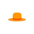 straw hat flat design vector illustration. Straw fedora hat isolated on a white background beach hat , summer hat. Flat design