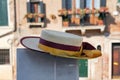 Straw hat of a gondolier Royalty Free Stock Photo