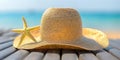 A straw hat with Royalty Free Stock Photo