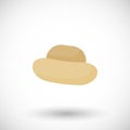 Straw hat vector flat icon Royalty Free Stock Photo