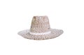 Straw hat weaving pattern isolated on white background , clipping path Royalty Free Stock Photo