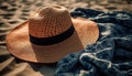 Straw hats and fedoras, summer elegance shines generated by AI