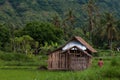 Straw house in mountain village Royalty Free Stock Photo