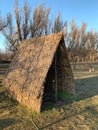 Straw hut in the countryside. Royalty Free Stock Photo