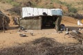 Straw Indian hut. Thar Desert, Pushkar, India Royalty Free Stock Photo