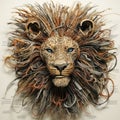 Straw Lion: A Multilayered Mixed Media Tribute To Art Spiegelman Royalty Free Stock Photo