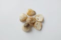 Group straw mushroom with slice isolated on a white background