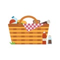 Straw Picnic Basket with Blanket