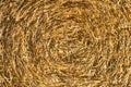 Straw pressed in a round bale